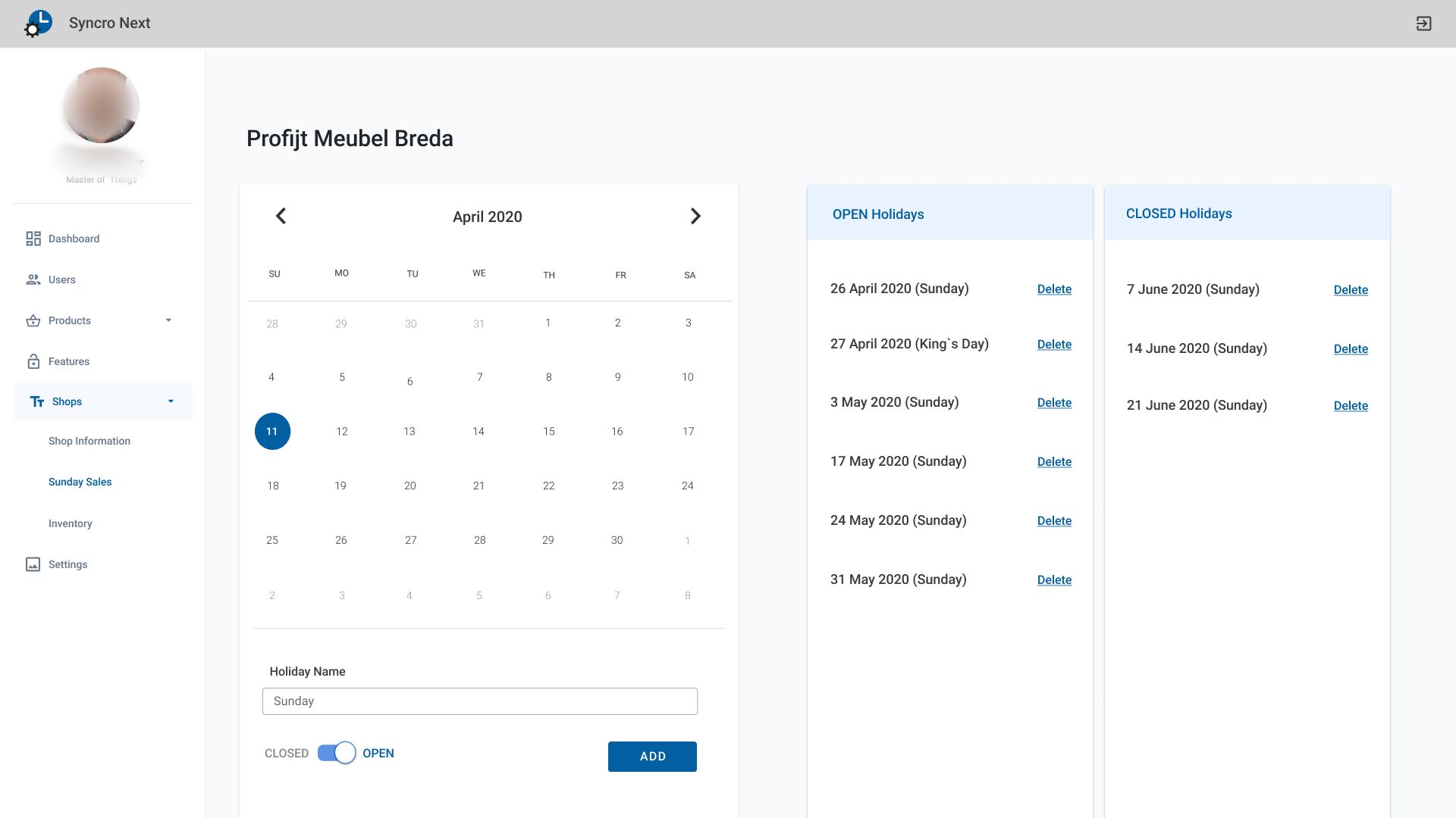 New Syncro Shop Manager