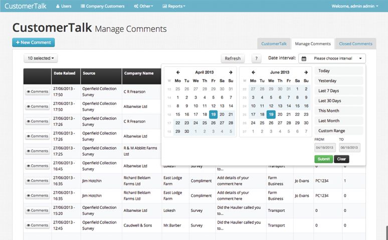 Customer Talk Complaints System