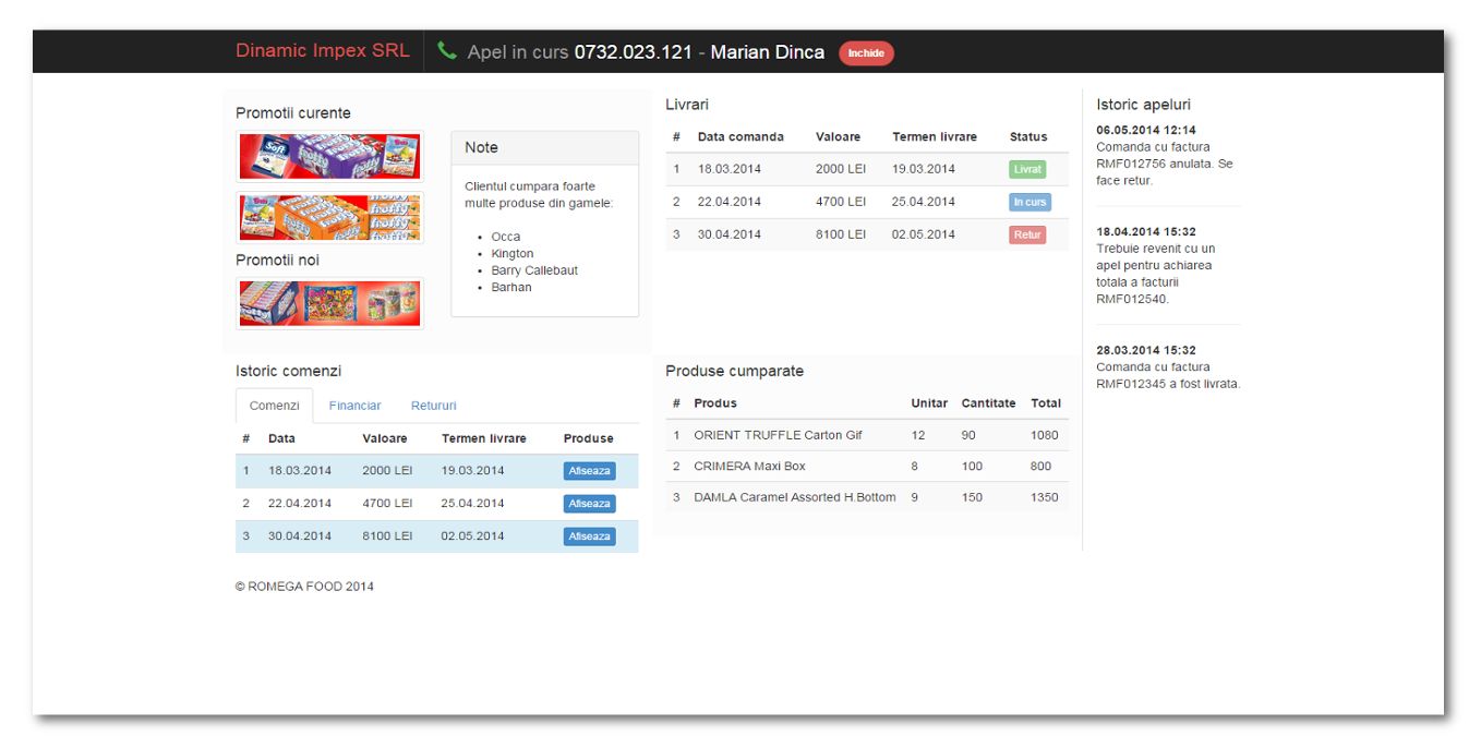 Browser-based Call Center for Romega