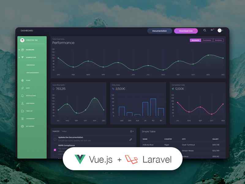 Vue Black Dashboard for Laravel