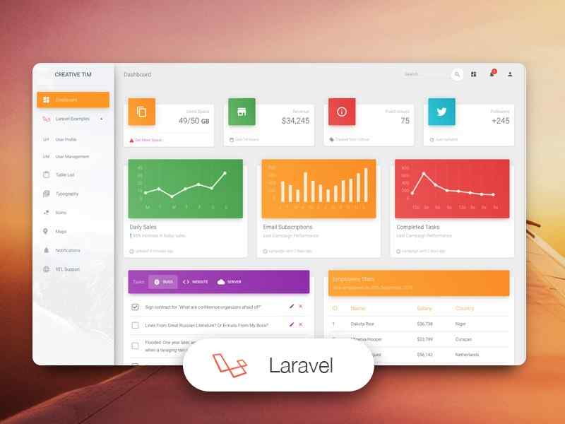 Material Frontend Preset for Laravel