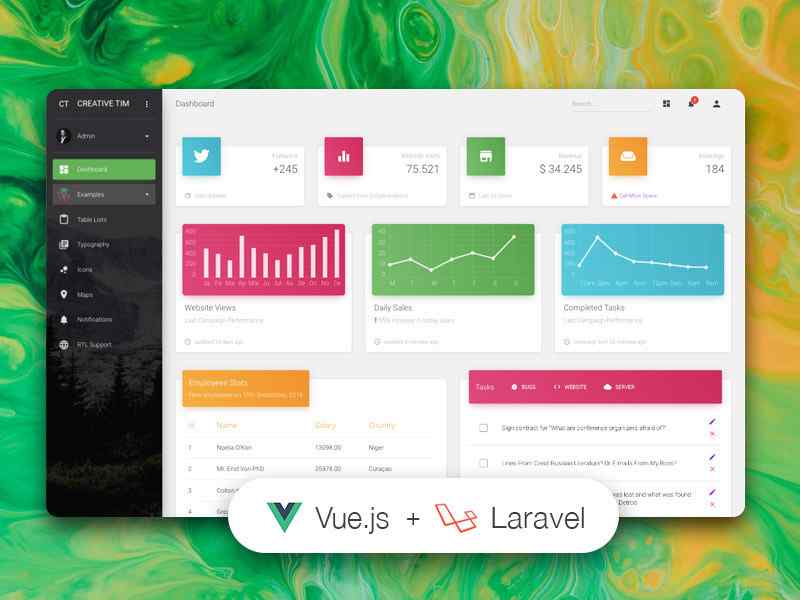Vue Material Dashboard for Laravel