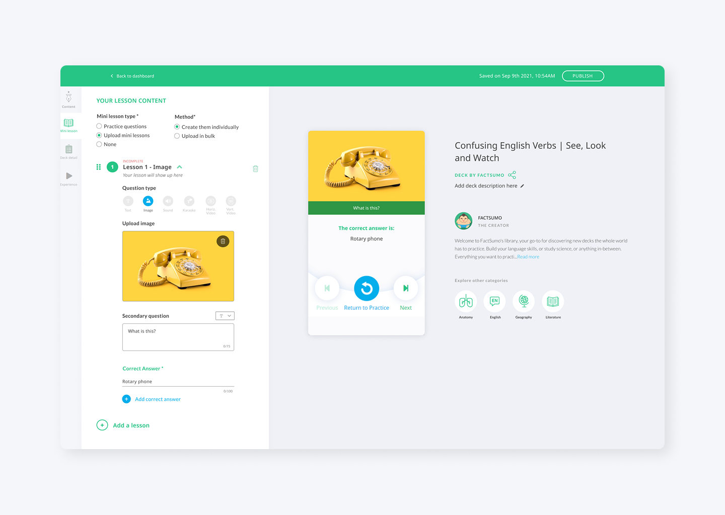 FactSumo Learning App