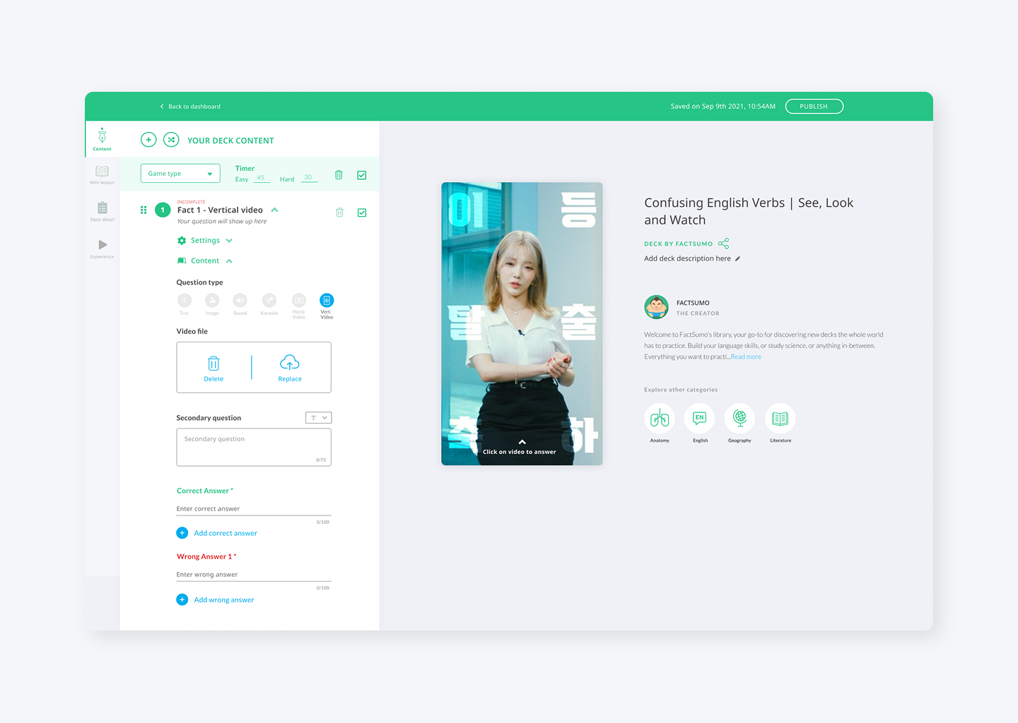 FactSumo Learning App