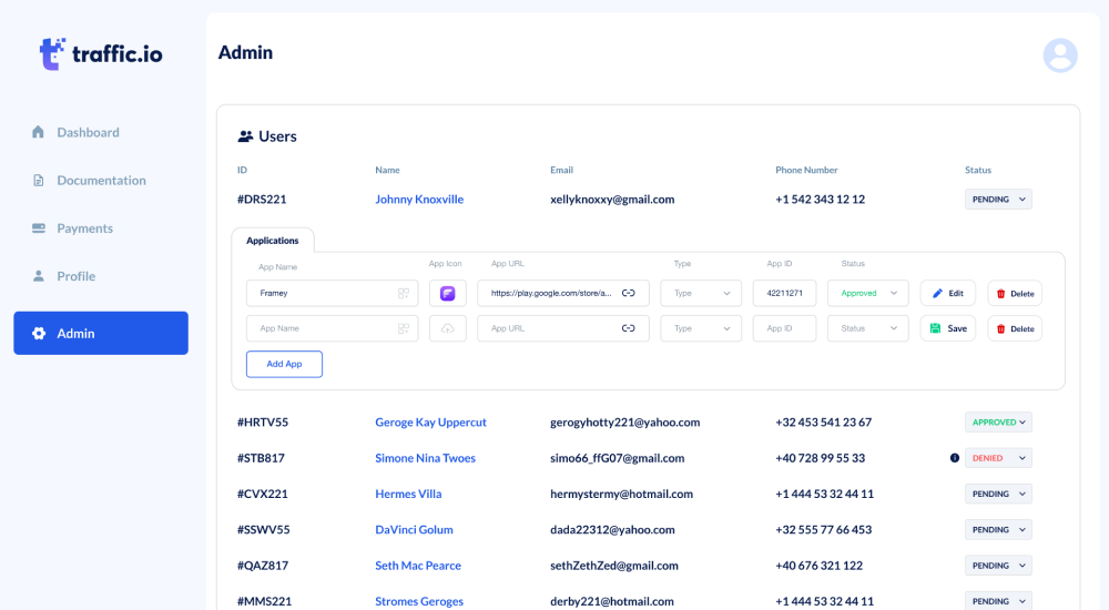 Traffic.io for monetizing your app