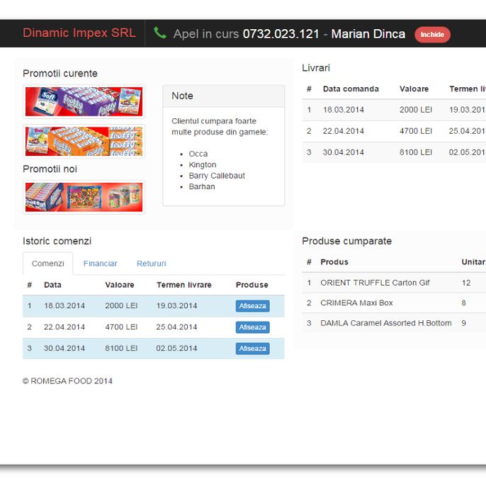 Browser-based Call Center for Romega