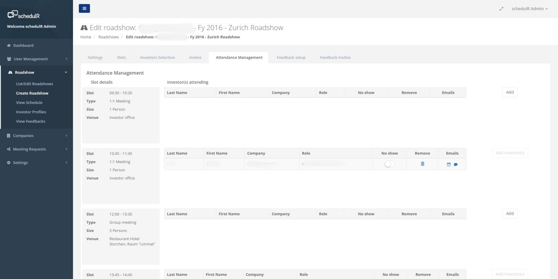 SchedulR Investor Events
