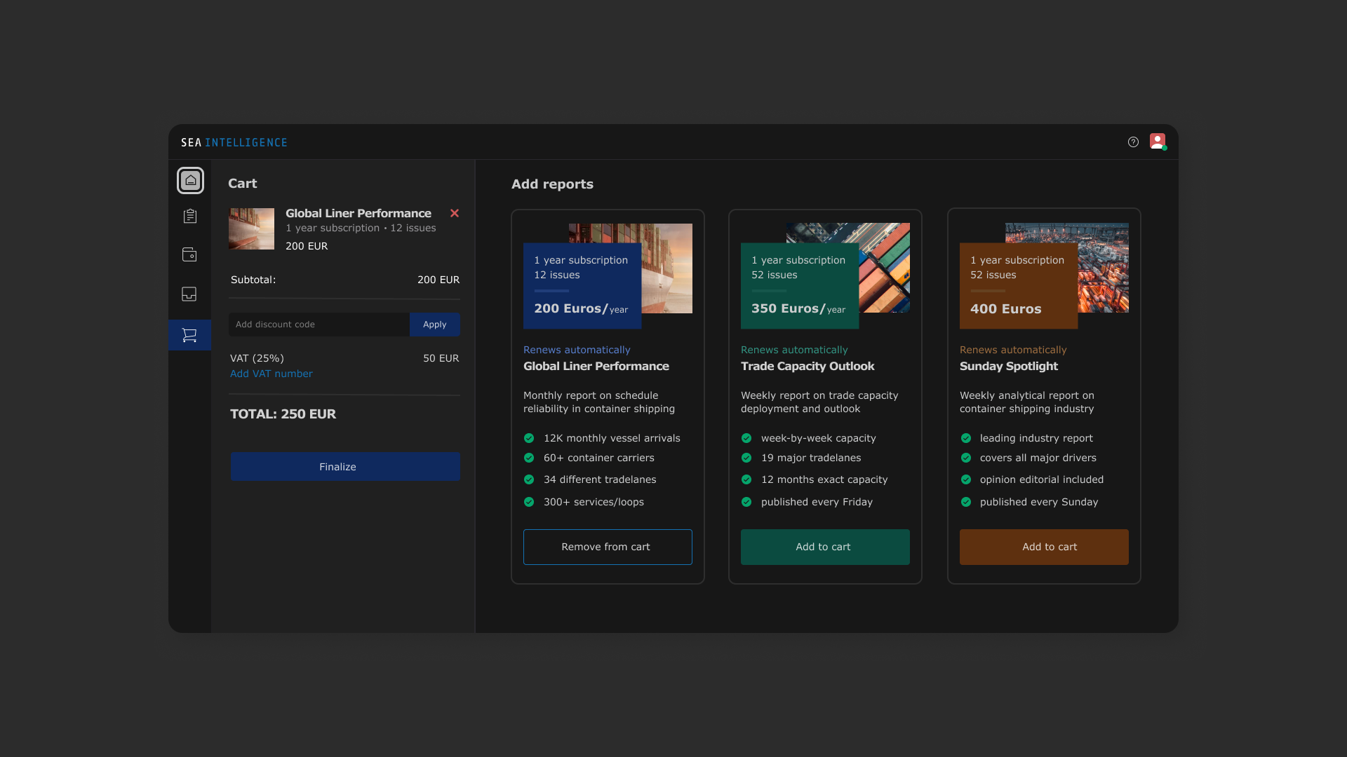 Sea Intelligence Report Manager