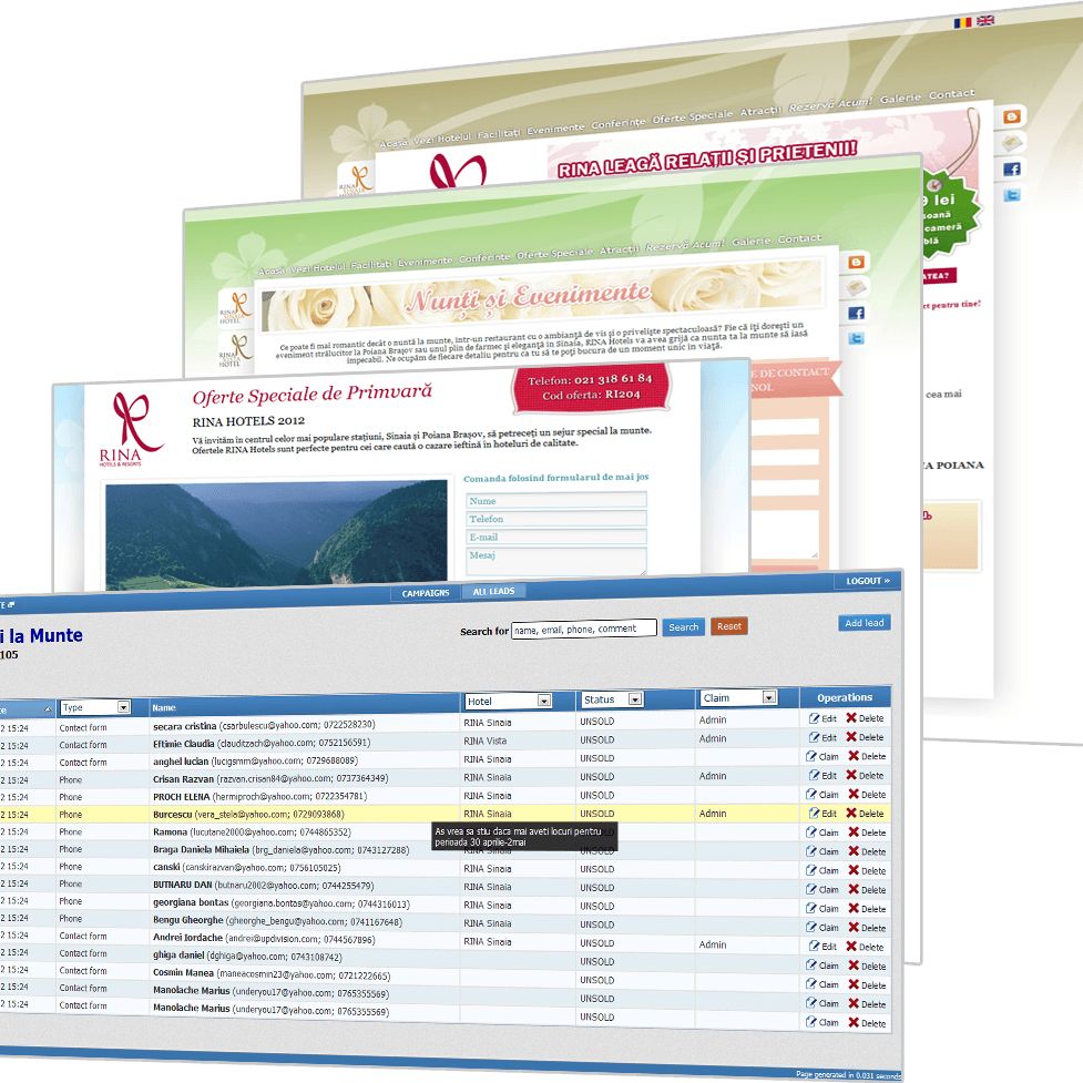 CRM Tool for RINA Hotels