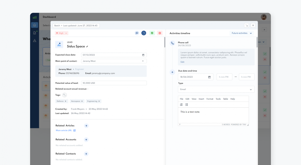 SalesBridge CRM and Scraping Tool