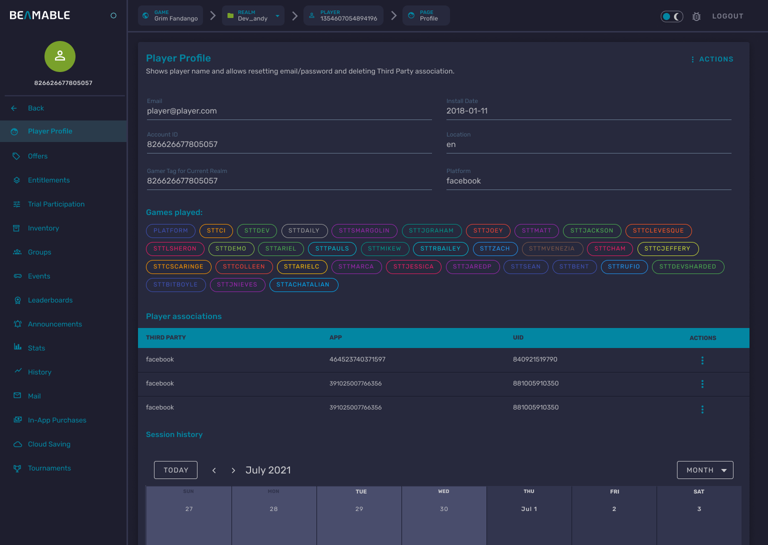 Beamable Live Game Management