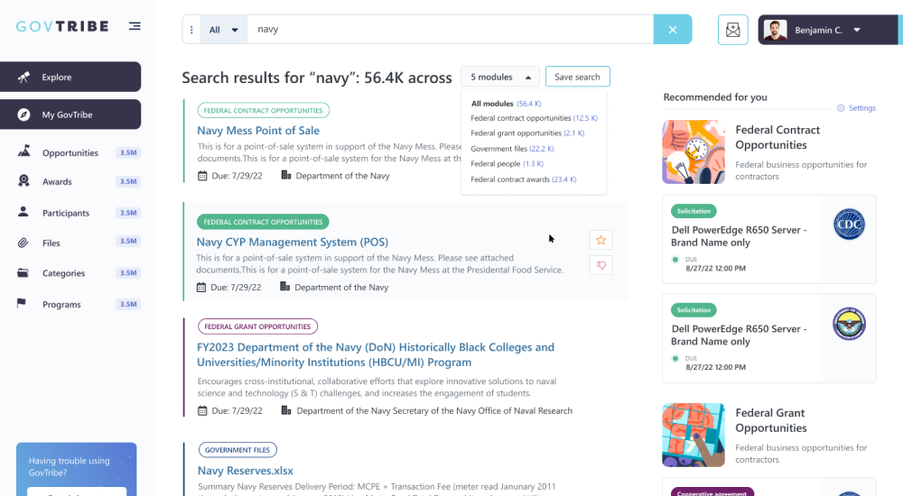 GovTribe Federal Business Development