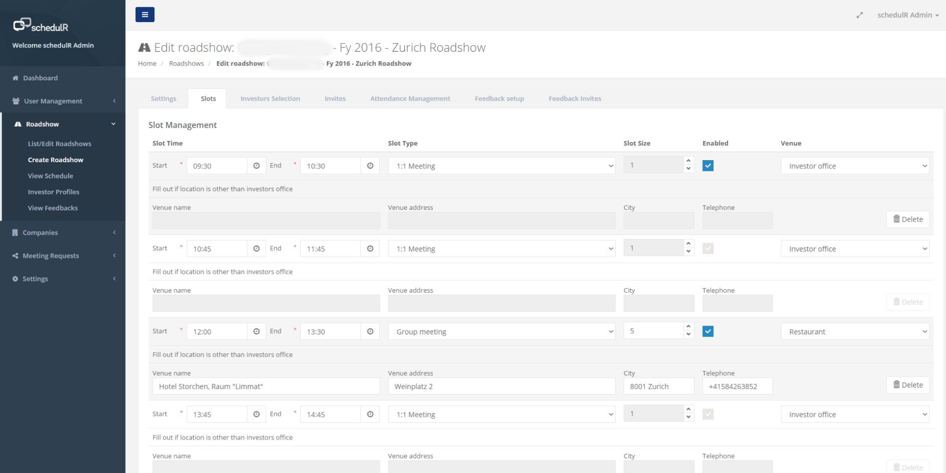 SchedulR Investor Events