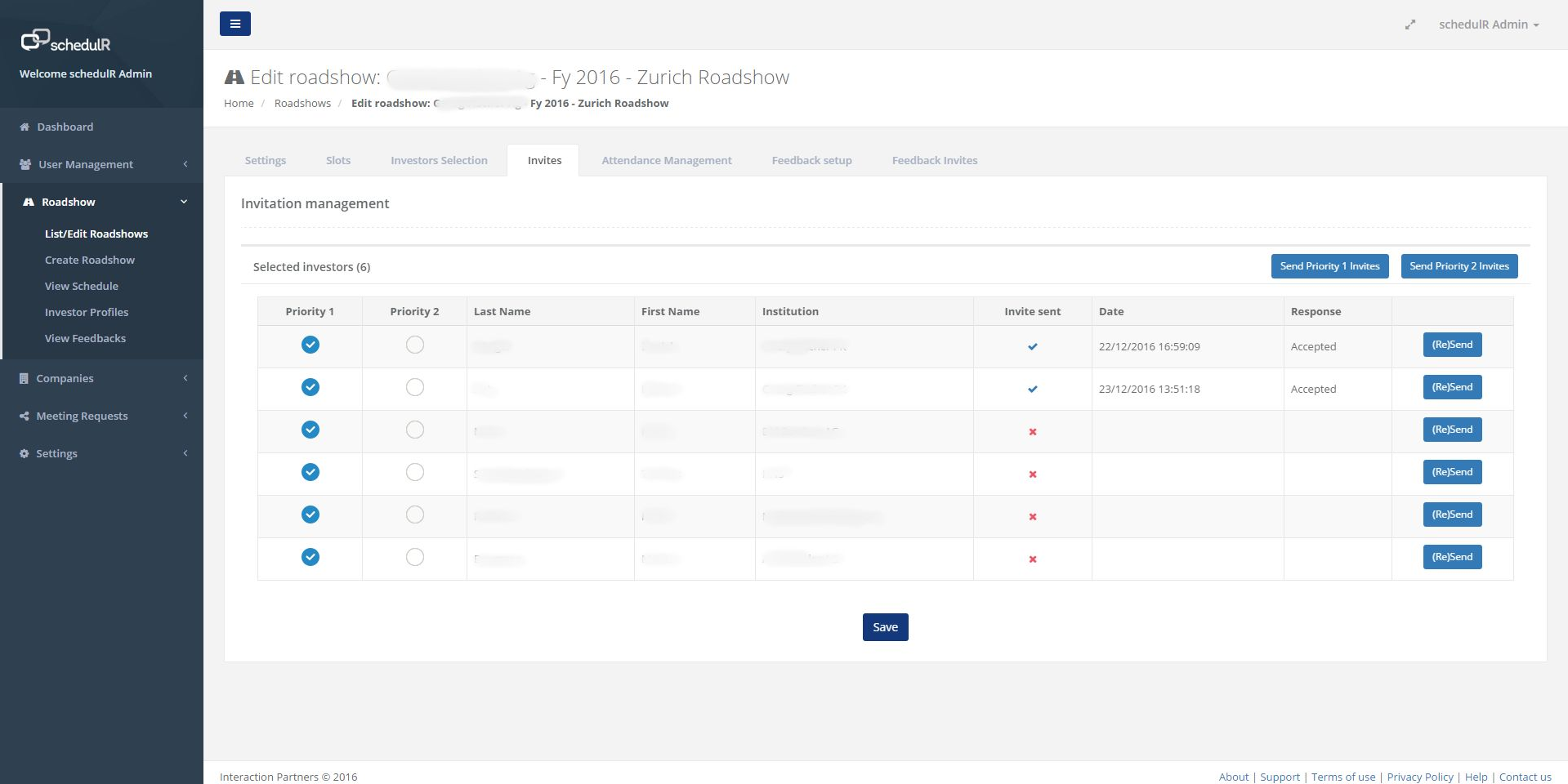 SchedulR Investor Events
