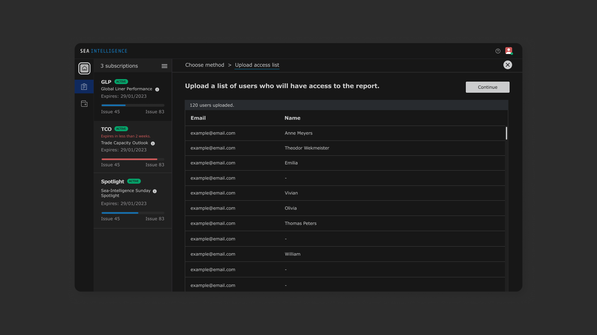Sea Intelligence Report Manager